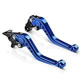 MICTUNING Motorcycle CNC Short Brake Clutch Levers 6 Gear Adjustable Compatible with Kawasaki Ninja Honda CBR Ducati Yamaha YZF, Blue
