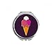 White Red Melt Sweet Ice Cone Pattern Hand Compact Mirror Round Portable Pocket Glass