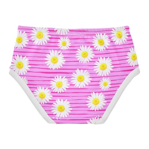 Joisal White Daisies Pink Horizontal Panties Little Girl Girls Underwear Toddler Cotton Funny Kids Briefs Undies 2t2