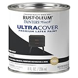 Rust-Oleum 1986730 Brush Painter's Touch Ultra-Cover Multi-Purpose Enamel Paint, 1/2 Pt Can, Gloss Dark Gray 8 Fl Oz (Pack of 1)
