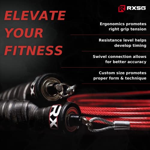 Rx Smart Gear Jump Rope - Black Ops Ergonomic Handles With Trans Black Cable Buff 3.4 8'6"| Jump Smart Weighted Speed Rope For Sports & Fitness, Mma, Hiit, Cardio & Functional Workout #TOP2