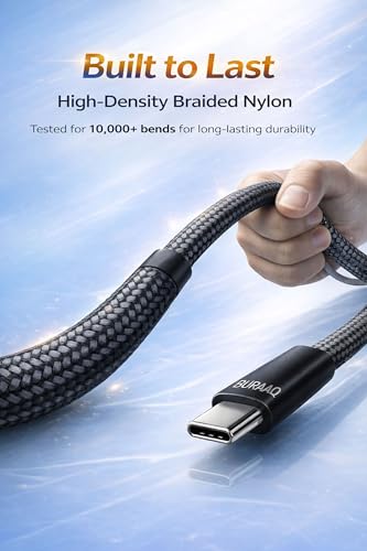 Image of 240W Type C Cable|Type C To Type C|C To C Cable Fast Charging|Supports Android & iPhones, Laptop, MacBook, Tab,Gaming Console, DJI Drones,Goggles, Printers,Hard Drives,Power Bank&More|1.2 Meter