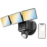 SOLLA 36W LED Strahler mit Bewegungsmelder Außen, 5000LM LED Außenstrahler Superhell Smart APP-Steuerung Kaltweiß 6000K Warmweiß 3000, 180° Induktion Winkel, IP65 Wasserdicht für Garten Garage Hof