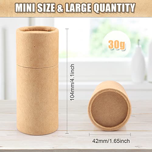 10Pcs Kraft Paperboard Tubes,1 Oz/30ml Empty Round Cardboard Box Tube Container with Lid for Essential Oil Bottle Packaging,Gift Paper Tube,Jewelry,Pencils,Tea Coffee,Crafts Project-Not Push-UP