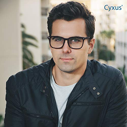 Image of Cyxus Blue Light Glasses Men Women Reduce Eye Strain UV400 Protection 8082 | Eye Protection,Classic Sqaure Frame,Ideal for Computer Screen Office Work Daily Wear