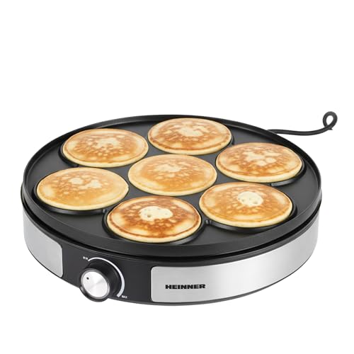 HEINNER HCPM-F15RVSS – 2-in-1 Crêpemaker/Pancake-Maker, 33 cm, 1 500 W Leistung,...