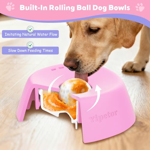 Image of Yipetor Dog Lick Bowl, Rolled Ball-in Slow Feeder Enrichment Puzzle Toys