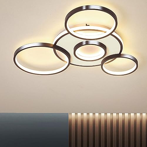 Plafonnier LED rond dimmable à 5 lumières avec télécommande pour salon