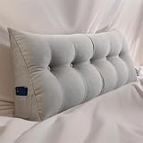 Almohada de cuña para lectura y apoyo lumbar, cojín triangular con funda extraíble para sofá cama, respaldo y soporte de cintura, 150 x 50 x 20 cm