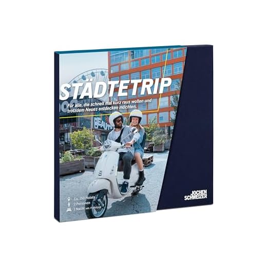 JOCHEN SCHWEIZER Geschenkbox Städtetrip, Verschiedene Hotels an 150 Standorten, Hotel-Gutschein für 2 Personen