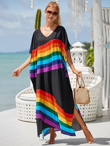 Image of Kaftan Dresses for Women Plus Size Bathing Suit Cover up Caftan Maxi Beach Dresses