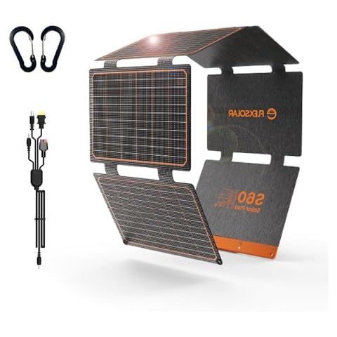 FlexSolar 60W Portable Solar Panels Chargers with PD3.0 USB-C,QC3.0 USB-A and DC Outputs Foldable IP67 Waterproof Power Emergency Camping for Small Power Station Generator,Phones, Power Banks, Tablets Cover
