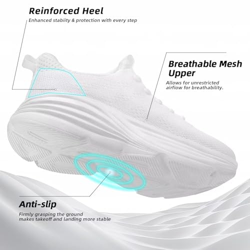 Image of WJA Men's Non Slip Walking Shoes Lightweight Breathable Casual Running Shoes Fashion Sneakers Mesh Workout Sports Shoes
