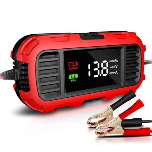 1.5A Smart Battery Charger 12V Motorcycle Charger Smart Car Battery Maintenance Trickle Charger Float and Desulfurizer for All Kinds of Motorcycle Batteries