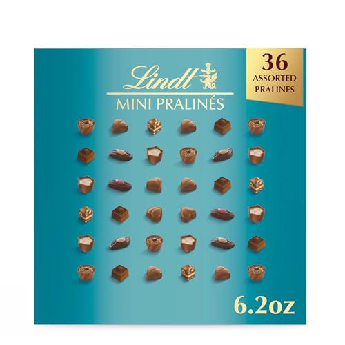 Lindt Mini Pralines, Assorted Chocolate Candy With Premium Filling, 36 Count, 6.2 Oz. Gift Box cover