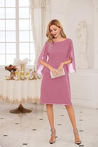 Image of GRACE KARIN Womens Formal Wedding Guest Dress 2026 Chiffon Cocktail Dress Mother of the Bride Dresses Midi Fashion Clothing
