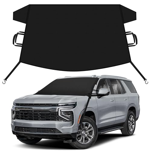 Image of EcoNour Car Snow Cover Compatible for Chevrolet Tahoe | Windshield Cover for Ice and Snow with S-Hook Straps | Heavy-Duty 600D Oxford Winter Car Cover, Waterproof & Anti-Slip