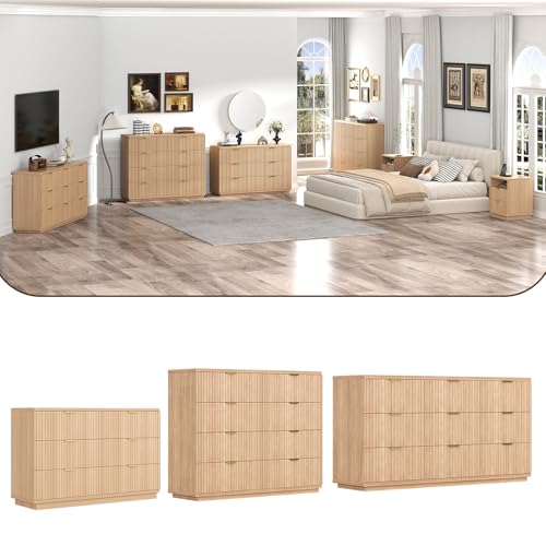 XinLiLai 6 Drawer Dresser for Bedroom, 47.3" Wide Modern Chest of Drawers Dresser TV Stand, Wood Drawer Organizer for Living Room, Hallway - Image 9