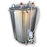 WienKiew Autoklaven Elektrisch Edelstahl AGEE100 für 100 Gläser Durchmesser des Einlasshalses - 45 cm, Automatische Temperatur- und Zeitunterstützung (Vollautomatik) + Wasserkissen