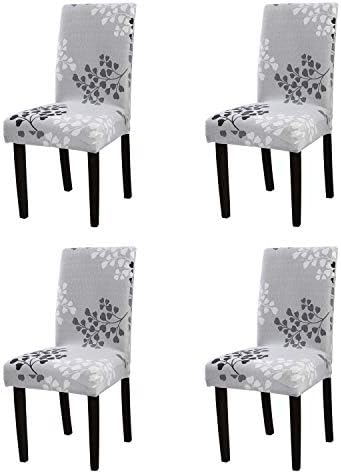YEESSION Stretch Spandex Dining Chair Slipcovers Removable Washable Dining Room Chair Protector Cover Seat Slipcover Set of 4 (Style 13)