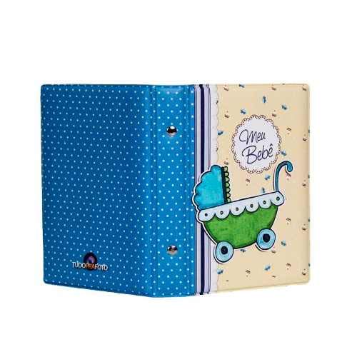 Maleta Bebê Azul c/ 6 Álbuns de Fotos 10x15-600 fotos