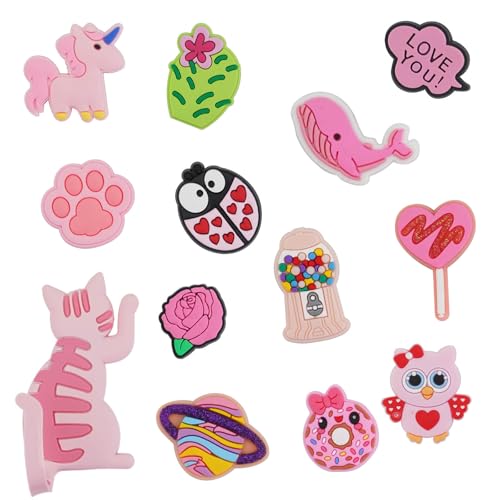 Imanes Decorativos para Refrigerador Gato Rosa, Pack 12