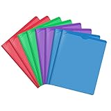 INFUN Plastic Folders with Prongs and Pockets,Heavy Duty Folders with Clear Front Pocket,Letter Size Multicolor Folders,8 Pack