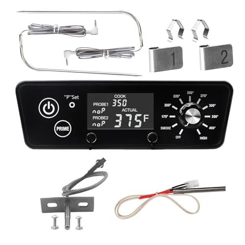 Digital W/LCD Display Control Board Thermostat Kit for Pit Boss Pellet Grill Smoker Austin XL Replacement Parts Includes Meat Probes Temp Sensor & Ignition Hot Rod