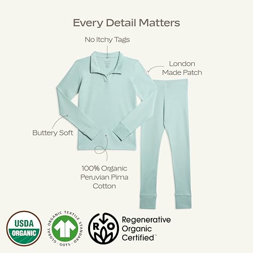 MON CHOU Kids Organic Cotton Pajamas Set - 100% Pima Cotton PJ Set - Luxury Longsleeve Pajamas for Kids and Toddlers2