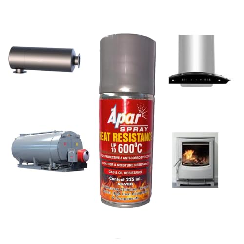 Image of APAR Heat Resistance Spray Paint SILVER -225 ml (Pack of 2-Pcs), For High Heat Surface Like silencer, boiler,chimneys etc.