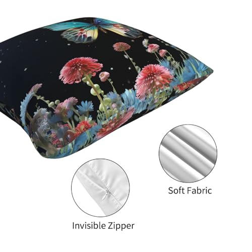 Housse de coussin 45x45 papillon moderne pour canapé et salon lot de 4