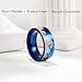 King Will 8mm Mens Tungsten Ring Ocean Blue Wedding Band for Men Laser Sea Wave Patterned Fashionable Cool Rings for Daily Wear Polished Pipe Cut Size 9