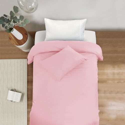 Image of Mejoroom Blush Pink Twin Duvet Cover - Soft and Breathable Twin Bedding Sets with Zipper Closure, 2Pieces, 1 Duvet Cover (68x90) and 1 Pillow case(20x26)