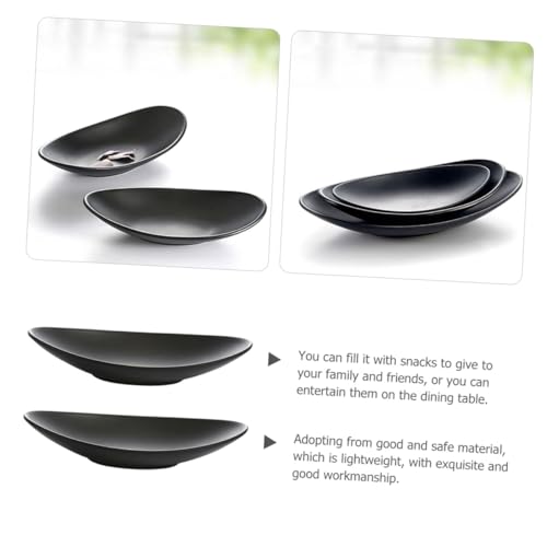 Platos de Sushi de Melamina Negra Beaupretty 2 Piezas miniatura 3