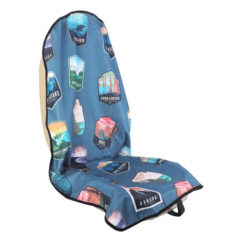 Image of Car Seat Cover Protector Front Seats,for Gym Workout,Running,Swimming,Beach and Hiking,Waterproof Sweat Towel Bucket Seat Covers for Cars SUV Trucks (National Parks, 1Pcs)