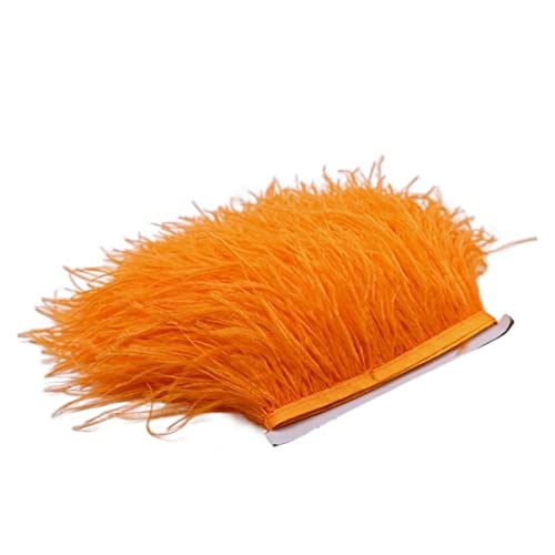 Frange en plumes d'autruche bleu lac ruban pre-cousu de 1m - 6