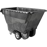 Rubbermaid Commercial Products Tilt Dump Truck/Trash Cart/Garbage Collection, 1250 lbs 1 Cubic Yard Heavy Load Capacity with Wheels, Trash Recycling Cart, Black, Office/Warehouse