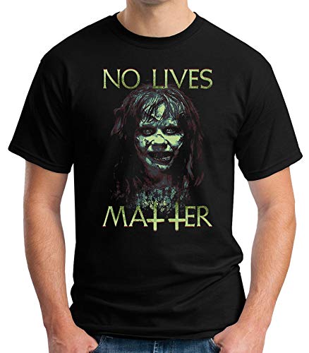 Desconocido 35mm - Camiseta Hombre The Exorcist - No Lives Matter - El Exorcista -Terror - Negro - Talla l