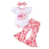 YOUNGER TREE Baby Girl 1st Birthday Outfits My first Birthday Romper Flared Pants Birthday Clothes One Year...