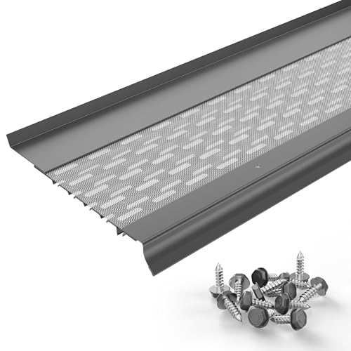 Image of Micromesh Gutter Guards, 6 Inch, 25 FT, Stainless Mesh, Dark Gray