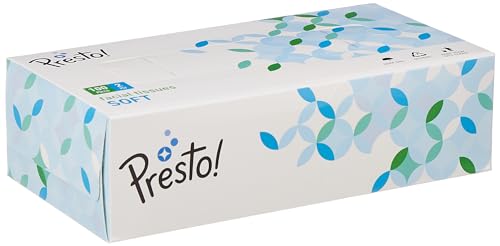 Image of Presto! 2 Ply Facial Tissue Paper,100% Natural Virgin Paper-Pack Of 4(100 Pulls Per Box)
