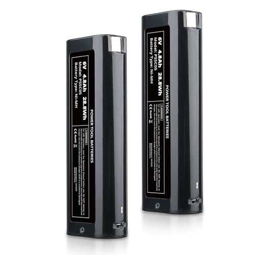 2 Packs 4800mAh 6V Replacement for Paslode Battery 404717 Ni-MH Compatible with Paslode 6V Battery PS604N B20544E 404400 900400 900420 900600 901000 902000 CF-325 IM200 F18