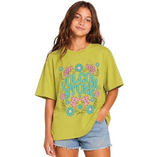 Image of Volcom Girls Shirts - Casual Crewneck Short Sleeve Graphic Tee Trendy Tops - Breathable Girls Summer Clothes