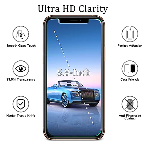 Image of MAYtobe 2 Pack Screen Protector For iPhone 11 Pro, XS, X Tempered Glass | 9H Hardness, Anti Scratch, Bubble Free, Easy to Install