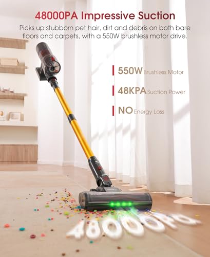 Powerful Cordless Vacuum Cleaner - 550W, 48Kpa, 65 Min Runtime - Image 4