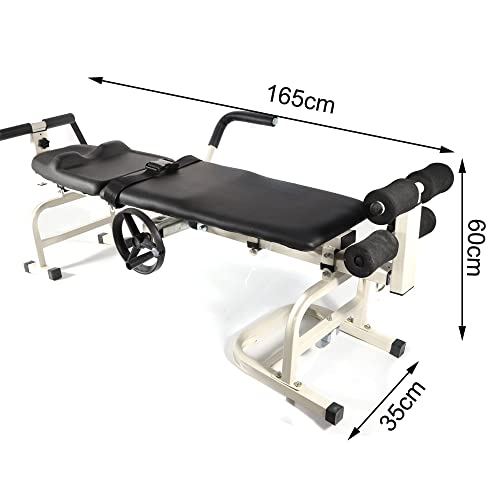 RustyVioum Inversion Traction Table, Cervical Spine Lumbar Back Stretcher Machine Adjustable Length, Back Stretcher Decompression Without Going Upside Down, Lumbar Traction Device, Black - Thumbnail 2