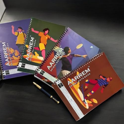 Image of A4 Spiral Notebook Set, Pack-3, 200 Pages Each, White Ring Binding, Plain /Unruled, 70 GSM Chlorine-Free Paper, 200 Total Pages