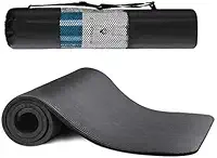 Tapete de Yoga Preto NBR 8mm e Sacola com Alças Pilates Exercício