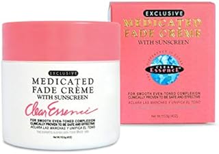 Medicated Fade Cream by Clear Essence- Skin Lightening, Dark Spot Corrector Cream for Face with Hydroquinone and Sunscreen, Exclusive Line, 4 oz. (3 Pack)