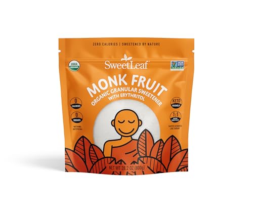 SweetLeaf Organic Monk Fruit Sweetener, Granular - Keto...
